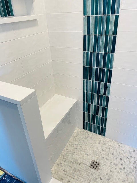 Blue waterfall Glass Tile