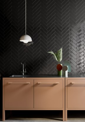 Herringbone Black Tile