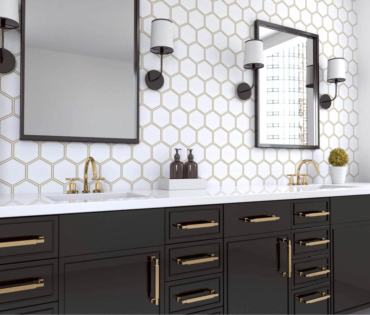 White Hexagon Tile